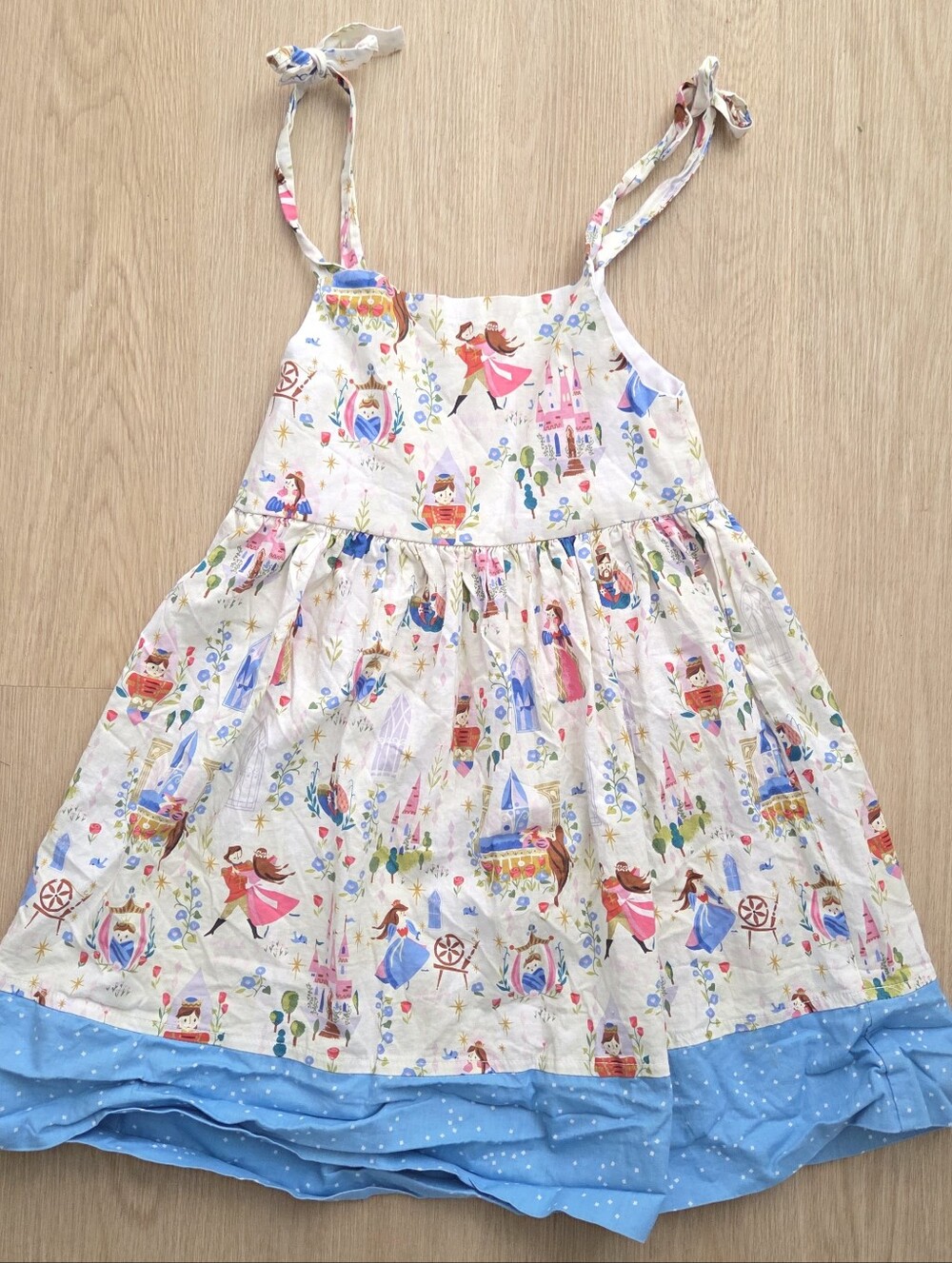 Caroline Kate Girls Sleeveless Fairy Tale Print Dress 100% Cotton Kids 8